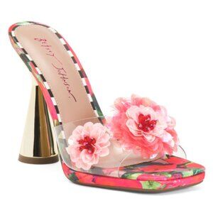 Betsey Johnson Blondee Flower Ornament Multi color Slip On Dress Heels US 8